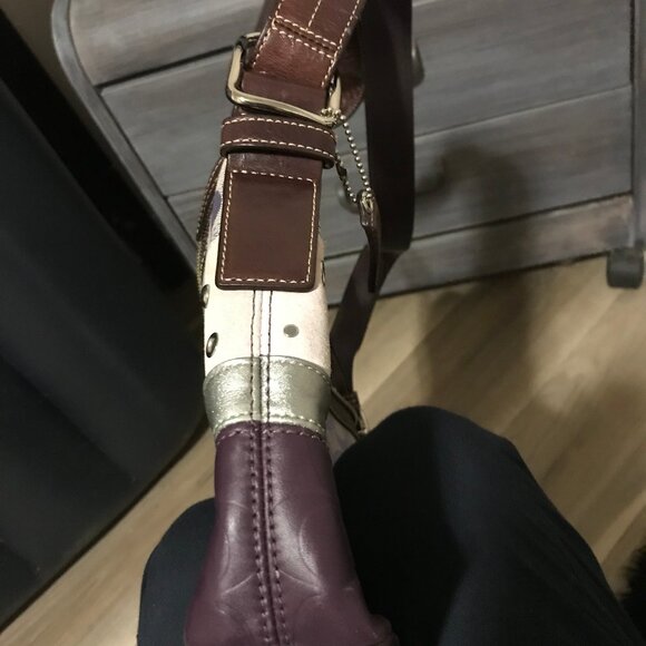 Coach Ladies Leather And Suede Crossbody/Shoulder Bag With Grommets - Picture 5 of 10